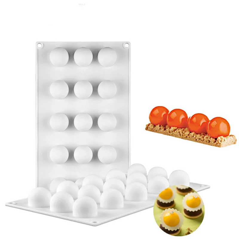 

Non-Stick Round Ball Shaped Silicone Mini Truffle Mold For Chocolate Dessert Muffin Bread Brownie Pudding Cake Decorating Tools