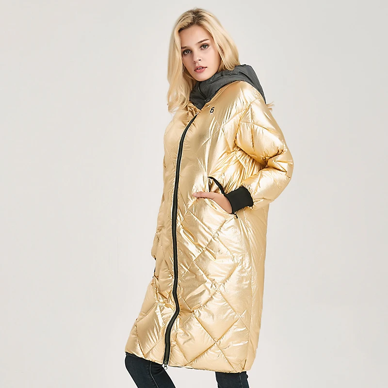 or Dames D'hiver Noir Jojx Capuche Veste Long À Mode Doudoune Manteau Épaississement Lâche Pull Supérieure De Qualité argent Femmes Marque 2017 Pardessus DWE2I9H