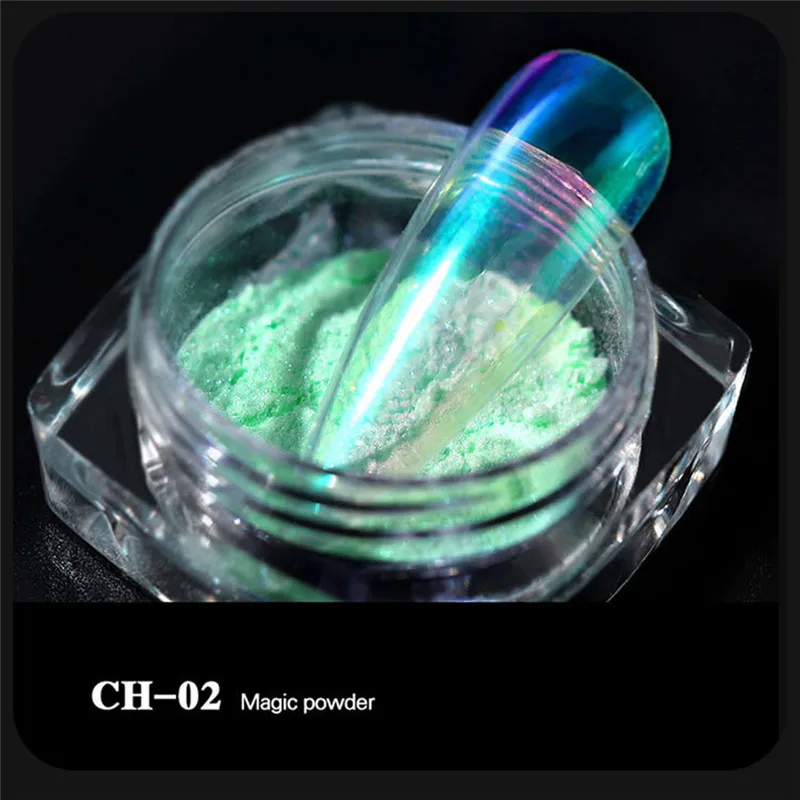 YAYOGE голографический блестящий для ногтей порошок Аврора лед пигмент волшебное зеркало лазерный порошок Пыль для маникюра искусство