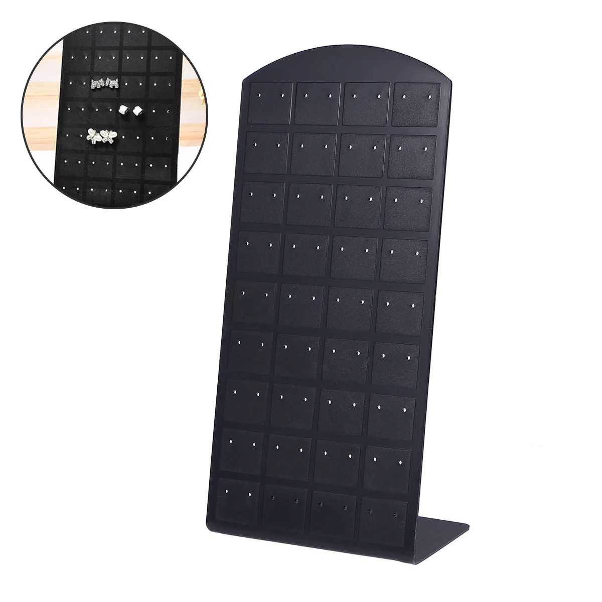 

72 Holes Earring Holder Ear Stud Jewelry Stand Display Stand Showcase (Black)