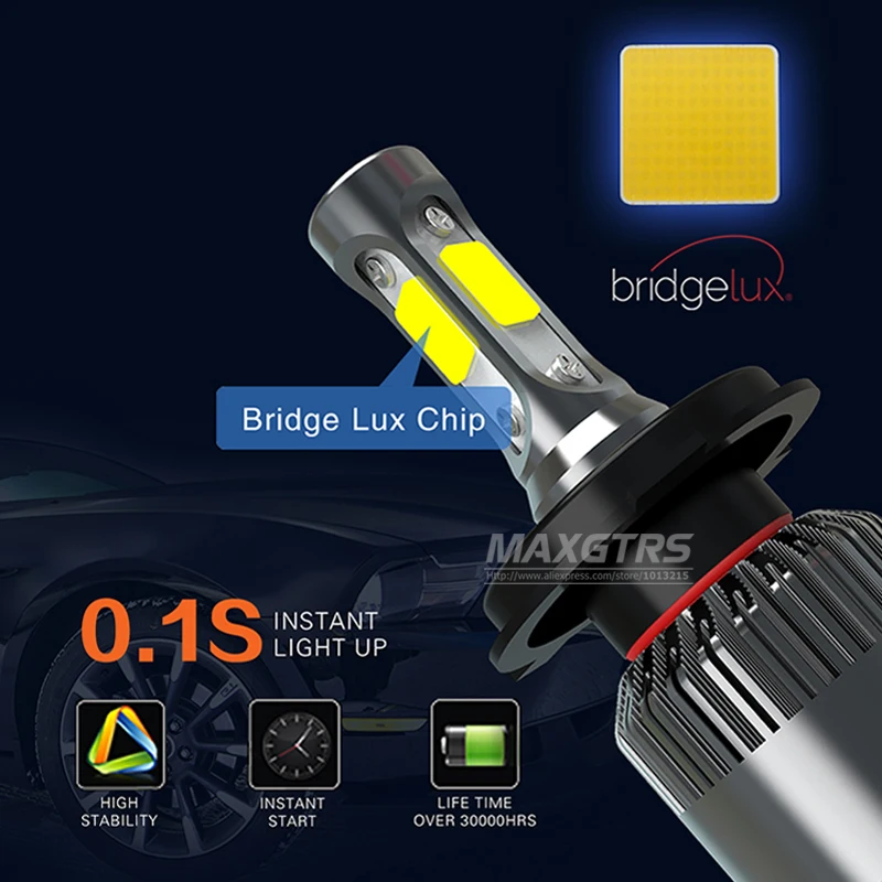2x H1 H3 H4 H7 H8 H11 HB3 HB4 9005 9012 H16 Canbus CSP COB Led 72 Вт автомобильный головной светильник замена
