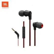 JBL T120A в ухо бас наушники мобильный телефон провода движение с микрофоном оригинальные наушники 3.5 мм металлический штекер отмена Шум гарнитура