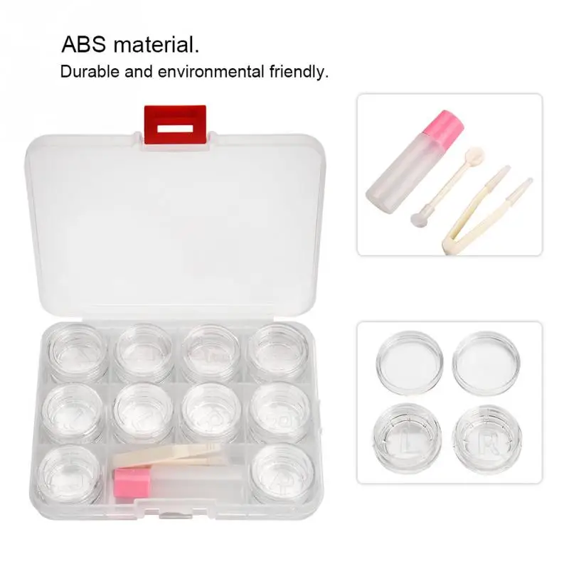 

Travel Portable 10 Grids Transparent Contact Lens Case Container Storage Box Holder Colorful Contact Lens Display Make Up Tools