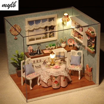 

drop shipping Handmade Doll House Furniture Miniatura Diy Miniature Dollhouse Wooden Toys For Children Grownups Birthday Gift