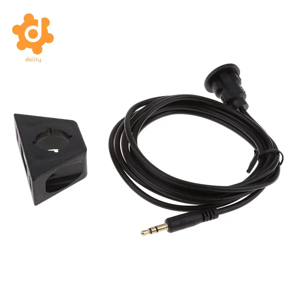 3.5mm Male to 3.5mm Female Dashboard Flush Mount 3.5mm 1/8 AUX Audio Extension Cable for Car Boat Motorcycle 2 Meter