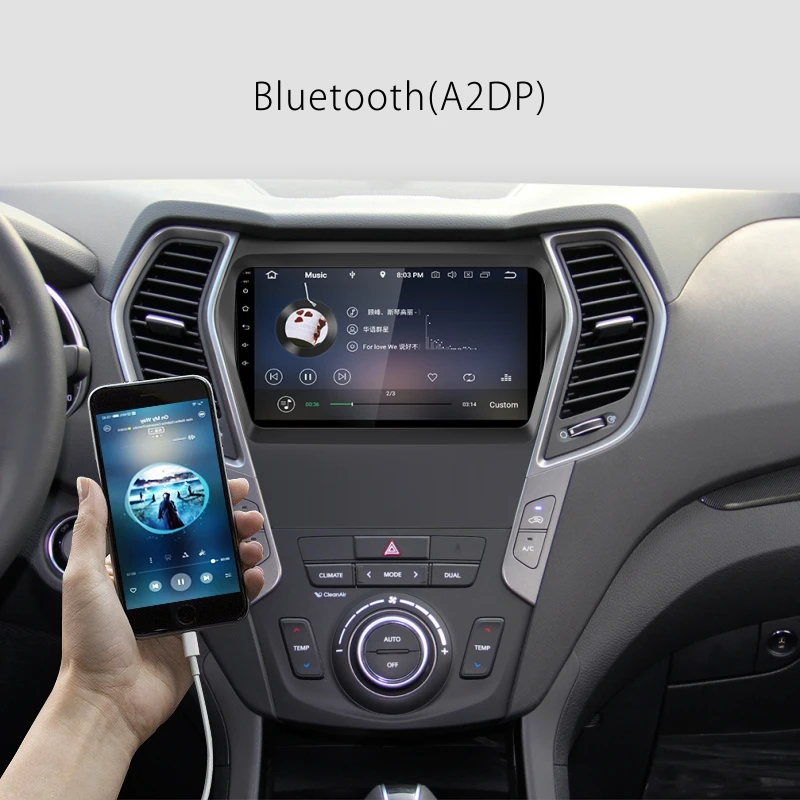 Perfect Android 9.0 Car Radio Multimedia Video Player Navigation GPS For Hyundai Santa Fe 3 Grand ix45 2013-2017 caplay android auto 1