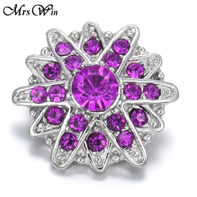 Buy 6PCS/lot Mrs Win Snap Jewelry Rhinestone Crystal
