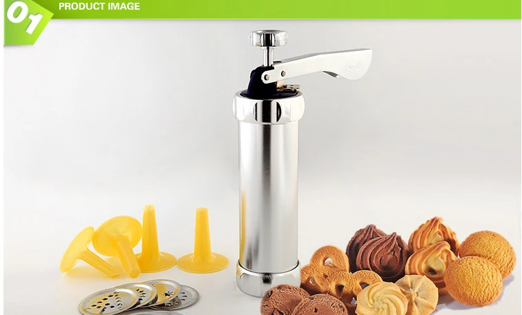 DIY baking tool home biscuit machine aluminum alloy tube cookies and biscuits gun butter mounted flower.Cookie kitchen tool (5)