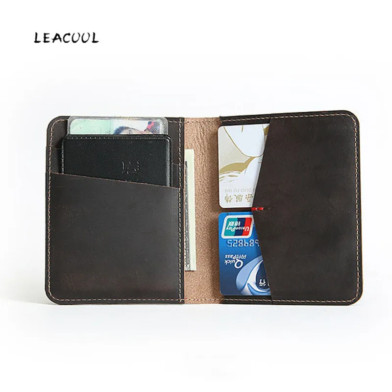 

100% Genuine Leather Passport Cover Men Travel Wallet Credit Card Holder Cover Russian Driver License Wallet Document Case