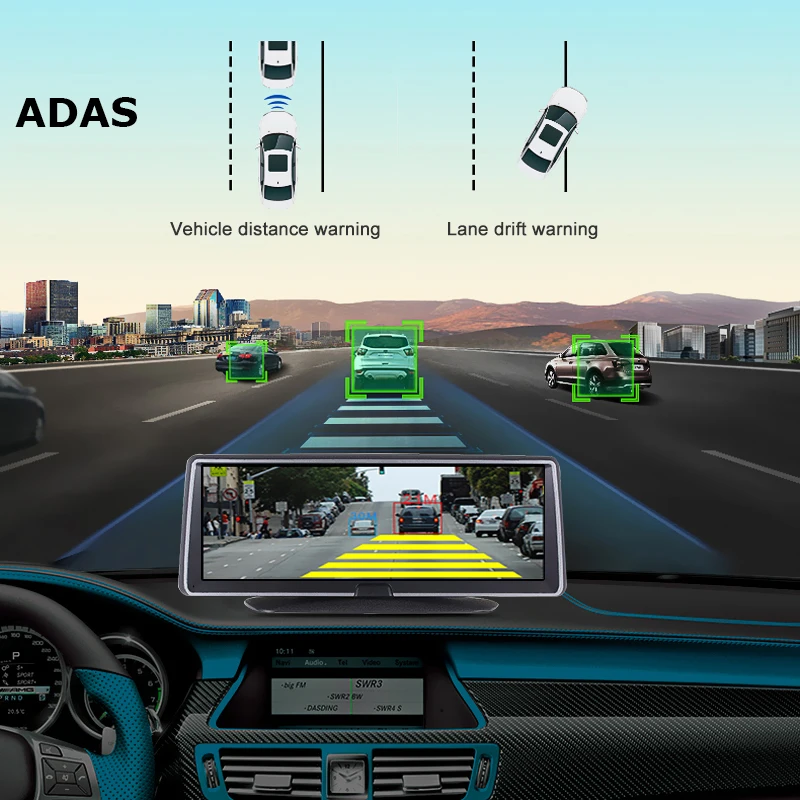 Bluavido 8 дюймов 4G Android Автомобильная приборная панель DVR камера GPS навигация ADAS 1080P