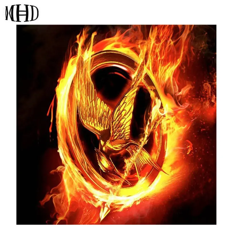 

MHD Eagle Fire Icon Diamond Painting Full Square Crystal Mosaic Diamond Embroidery Home Decorations Handicrafts Eagle 40