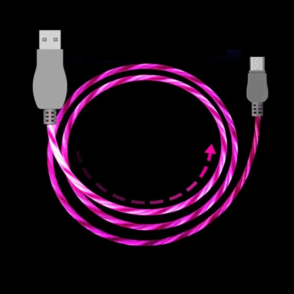 USB кабель Type C 8 PIN Светодиодный зарядный с подсветкой синхронизировать мобильный