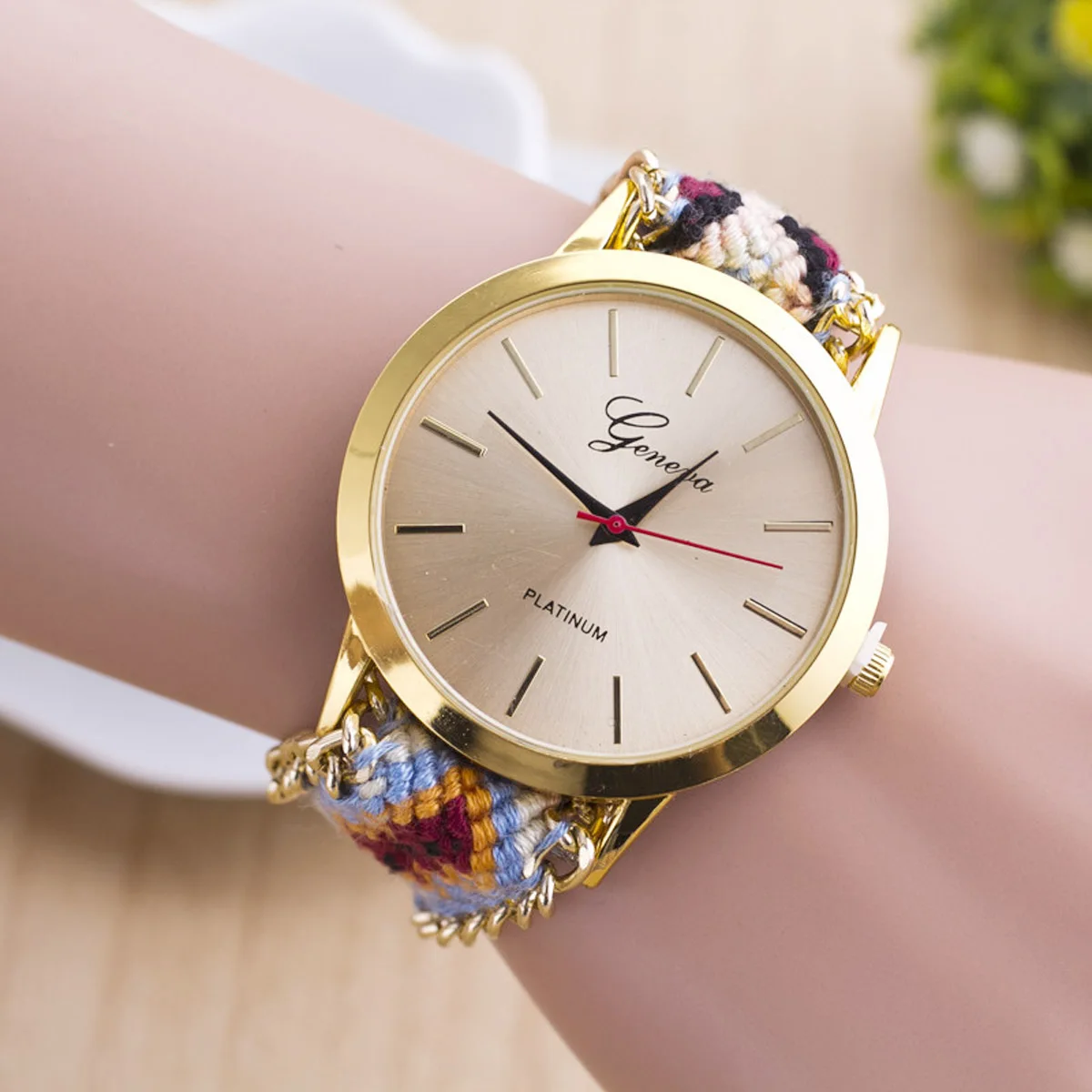 Fashion Handmade Casual Geneva Quartz Women Girls Braided Colorful Friendship Bracelet Watch Relogio Feminino Gift Dress Watches