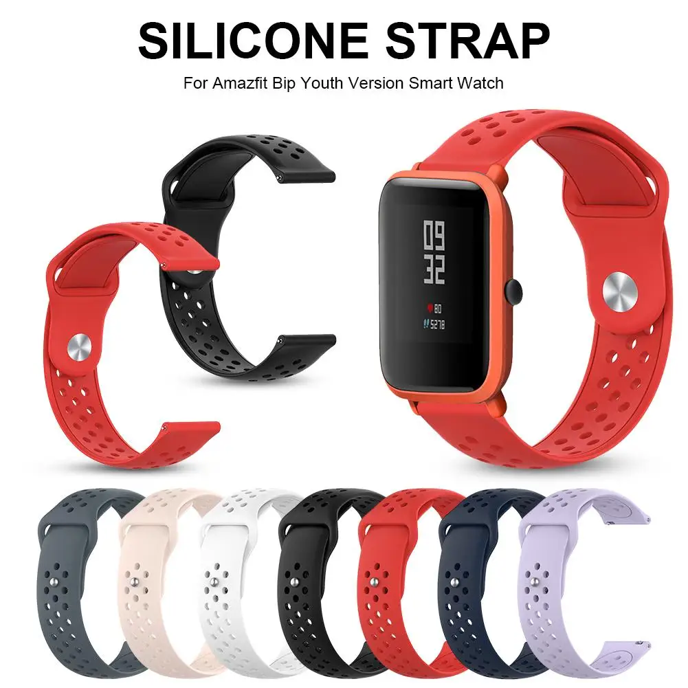 

New Replacement Strap Silicone Breathable Waterproof Wristband Watch Band For Amazfit Bip Youth Version Smart Watch