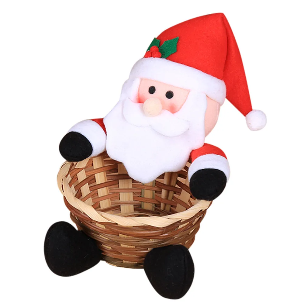 Рождественская корзина для хранения конфет, украшение, корзина для хранения Санта Клауса, подарочная корзина для еды, 3 цвета, Рождественская корзина для хранения, 30