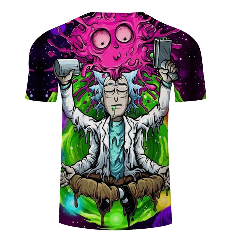 Printed t shirts Rick and Morty tshirt 3D t-shirt Mens Tee Funny Tops Black Short Sleeve Fashion Camiseta Drop ship ZOOTOPBEAR