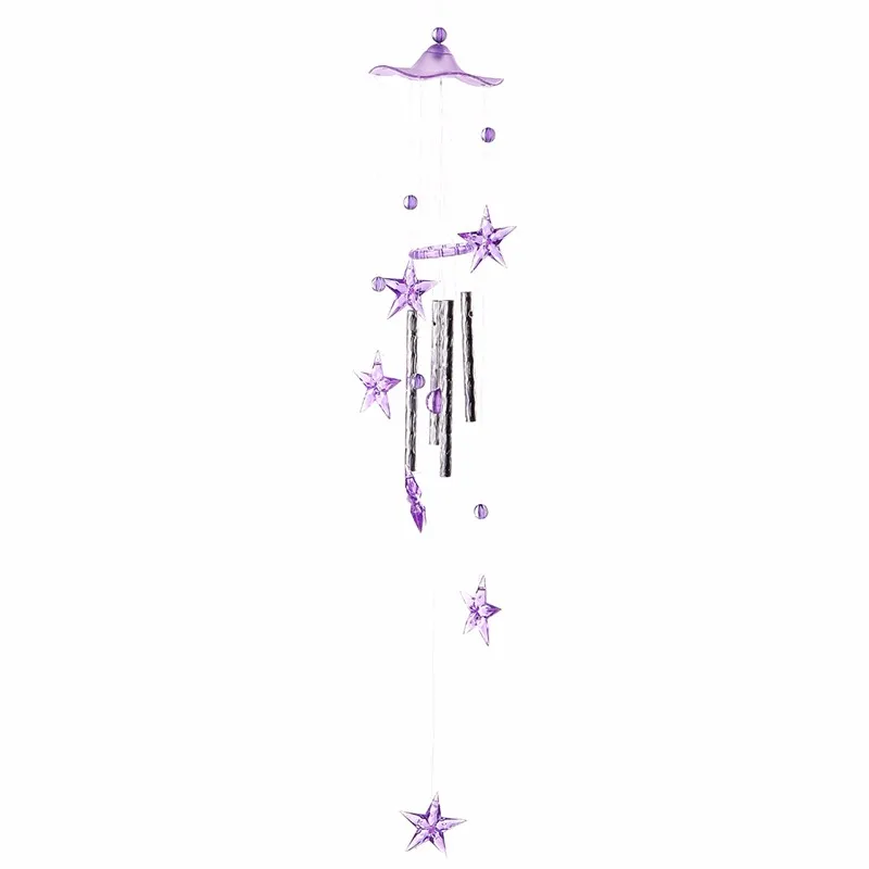 Прекрасные звезды пластиковые хрустальные 4 металлические трубки Windchime Wind Chime домашний декор для сада#76473