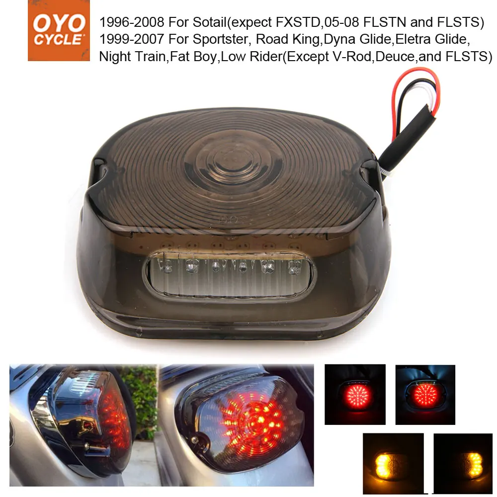 

Motorcycle Integrated LED Tail Light Brake Turn Signal Blinker For Harley Sportster XL 883 1200 Touring Softail Dyna Glide