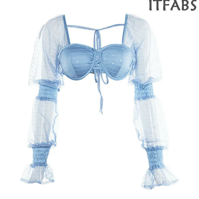 puff sleeve bralette