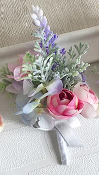 YO CHO орхидея свадебные, для жениха пуговица лацкан булавка цветок бутоньерка Невеста браслет Пром аксессуары вечерние наручные корсаж розовый - Цвет: 1 piece corsage