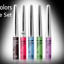5 цветов/набор, новинка, жидкая подводка для глаз, водостойкая, макияж, подводка для глаз, ручка для глаз(чернила кофе+ черный+ синий+ зеленый+ фиолетовый