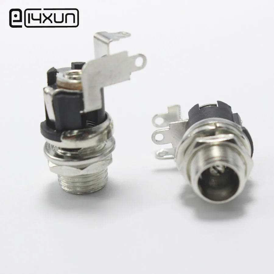 

250PCS 5.5*2.5 / 5.5 x 2.5mm DC Power Socket Connector 90 Degrees Panel Mounting Jack with Nut Gasket