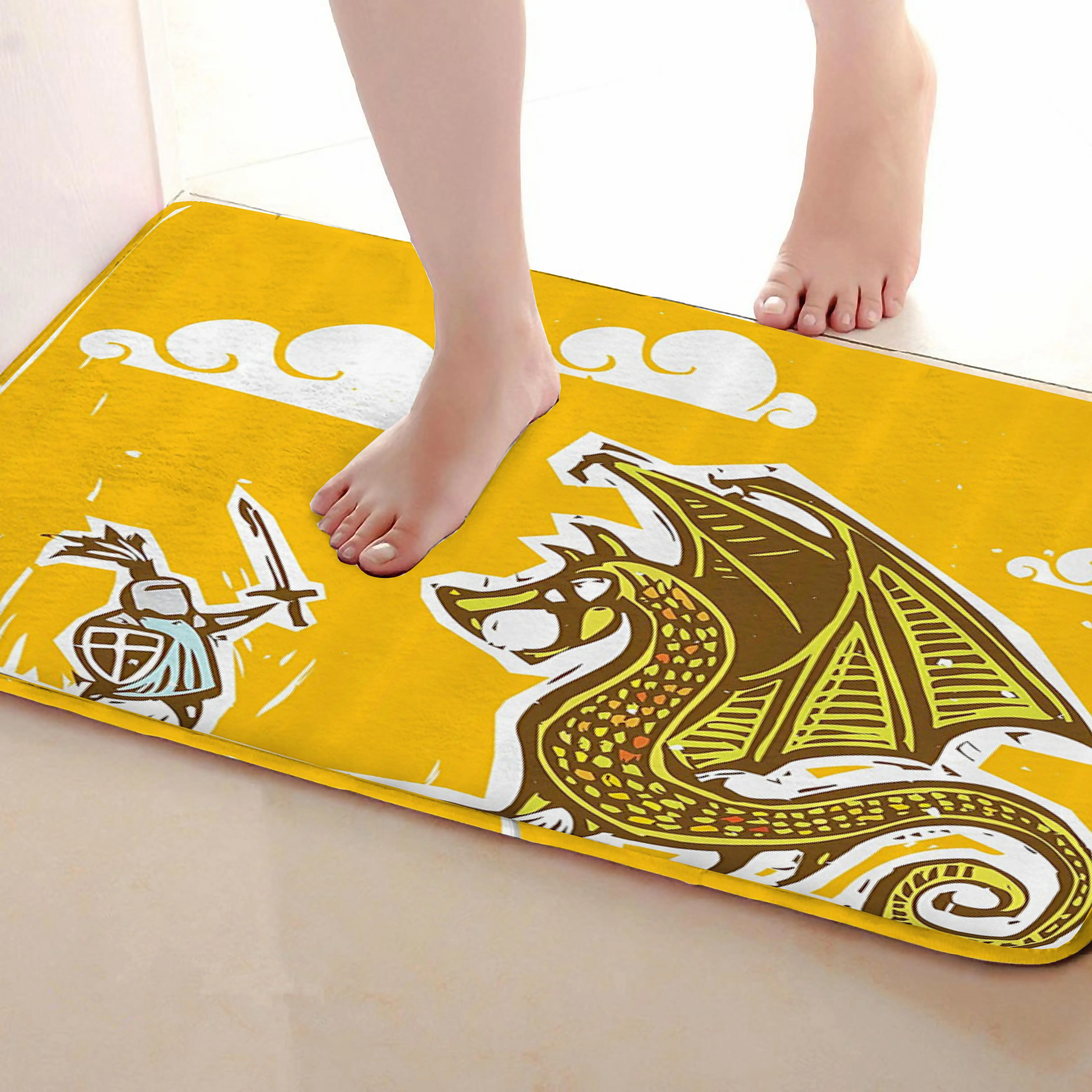 Коврик для ванной комнаты в стиле дракона, забавный Противоскользящий коврик для ванной, аксессуары для занавески для душа, соответствующие вашей занавеске для душа