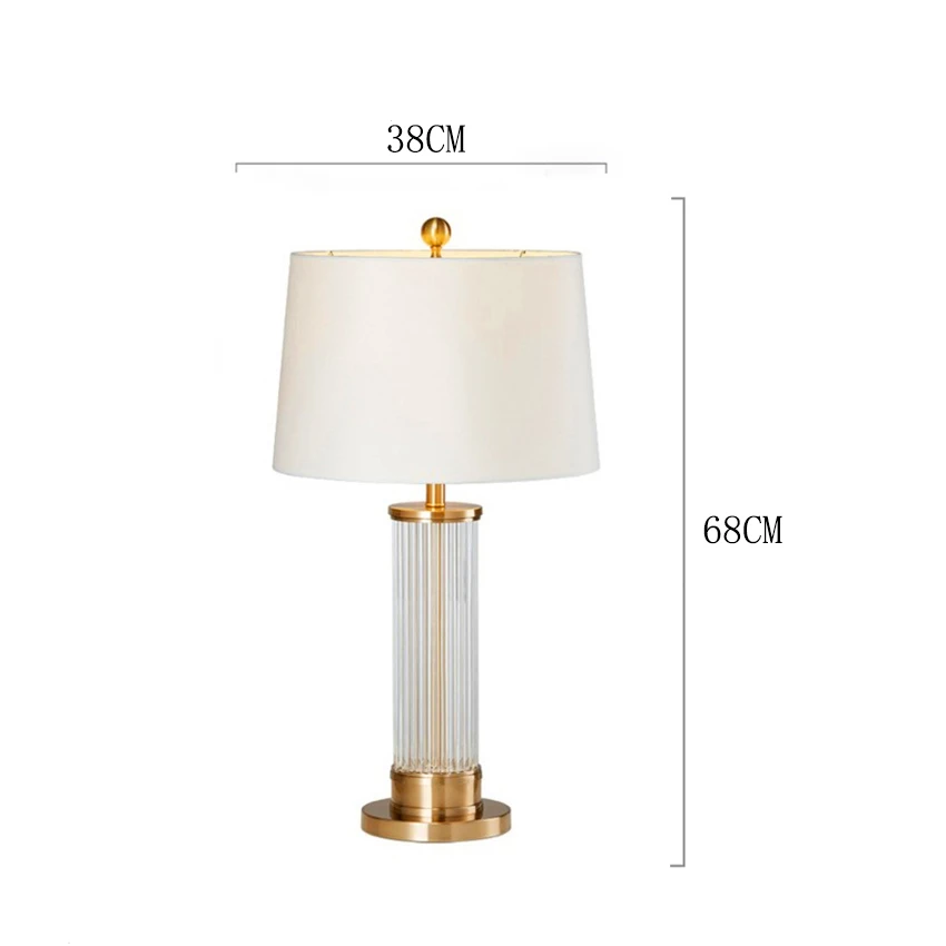 Современный светодиодный светильник Deak, стеклянная настольная лампа, прикроватная декоративная настольная лампа для спальни, Светодиодный настольный светильник, свадебные прикроватные светильники - Lampshade Color: L 68CM