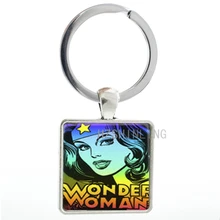 Fashion movie Wonder Woman keychain cool superhero charms Amazon Princess key chain ring holder men women keyring jewelry AA151
