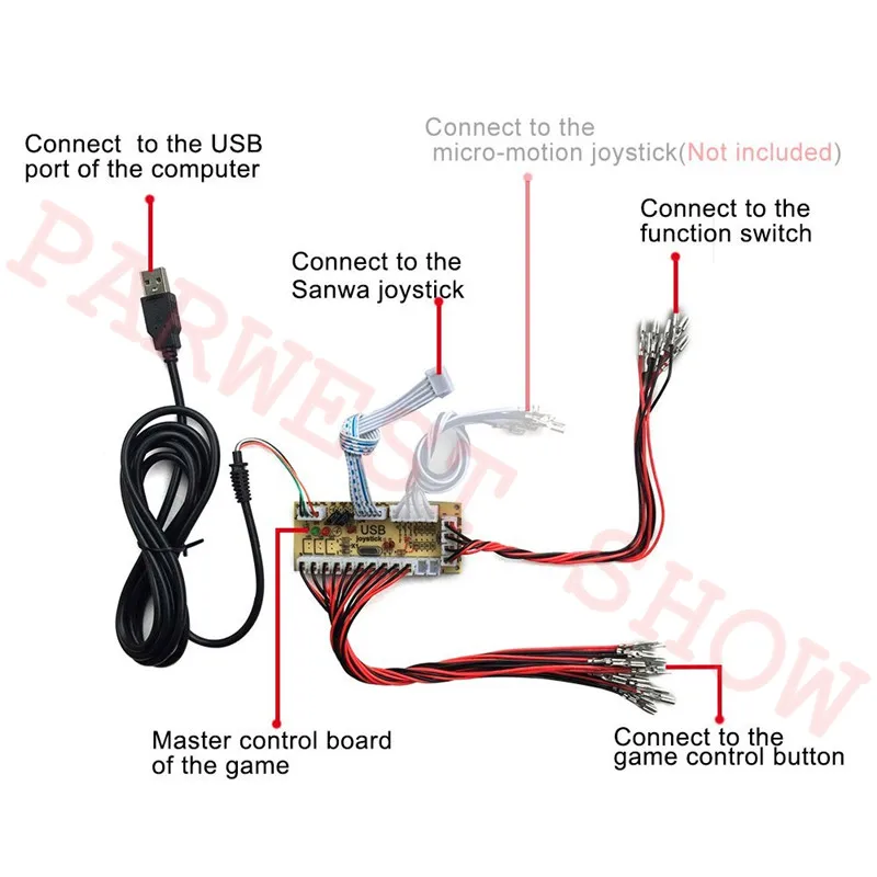 Джойстик аркадная игра контроллер USB джойстик Набор для MAME для Raspberry Pi Джойстик Аркада для аркадной игры машина Нулевая задержка