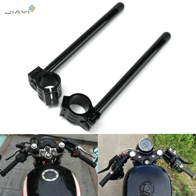 22mm 7/8" CNC 35mm Fork Tube Black Riser Clip On Ons Handle Bar