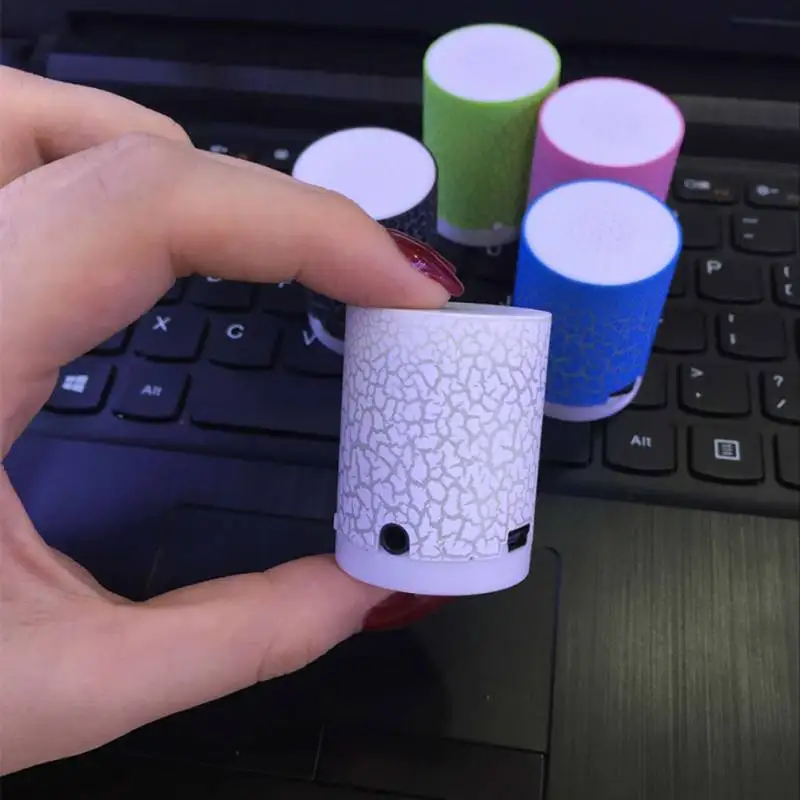 

Mini HD Sound Quality Crack Pattern Mp3 Speaker Support TF Card Colorful Speaker With Led Light