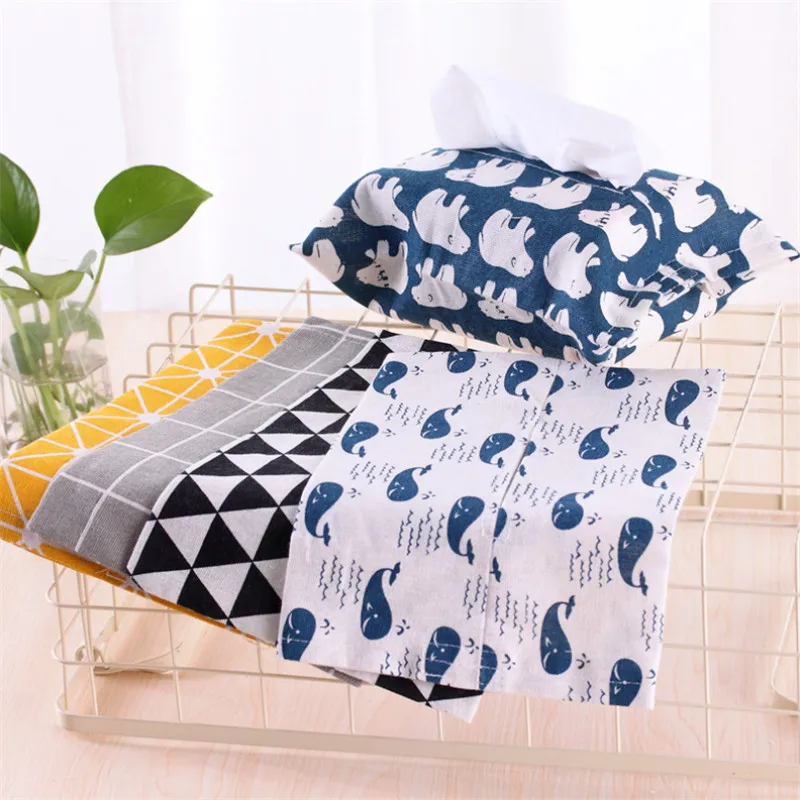 

Cute Portable Cotton Linen Tissue Box Towel Container Napkin Case Storage Bag Home Car Desktop Organizer Travel Pouch Paper Bag