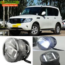 eeMrke Led Guiding DRL For Nissan PATROL 2010~ON 2in1 LED Fog Lights With Q5 Lens Daytime Running Lights