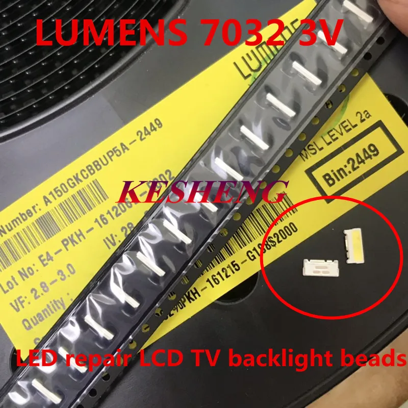 50 шт/Люмен LED подвестка край серии 0 7 Вт 3В 7032 холодный белый для SAMSUNG SMD ЖК-дисплей