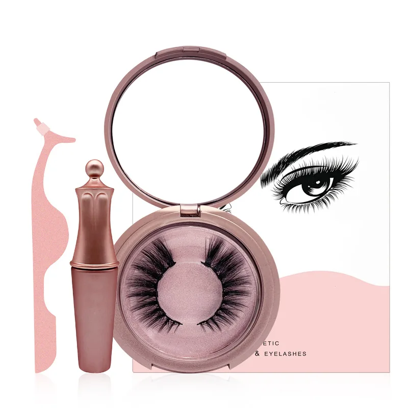 

Magnetic Eyeliner Eyelashes Kit Magnetic Eyeliner Set Waterproof Long Lasting Eyeliner 3D Reusable 5-Magnets Eyelashes Tweezers