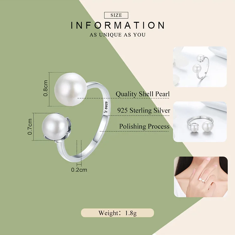 WOSTU, 925 пробы, серебро и пресноводный жемчуг, культивированный, элегантные кольца для женщин, S925 серебряные ювелирные изделия, роскошный подарок, CQR192