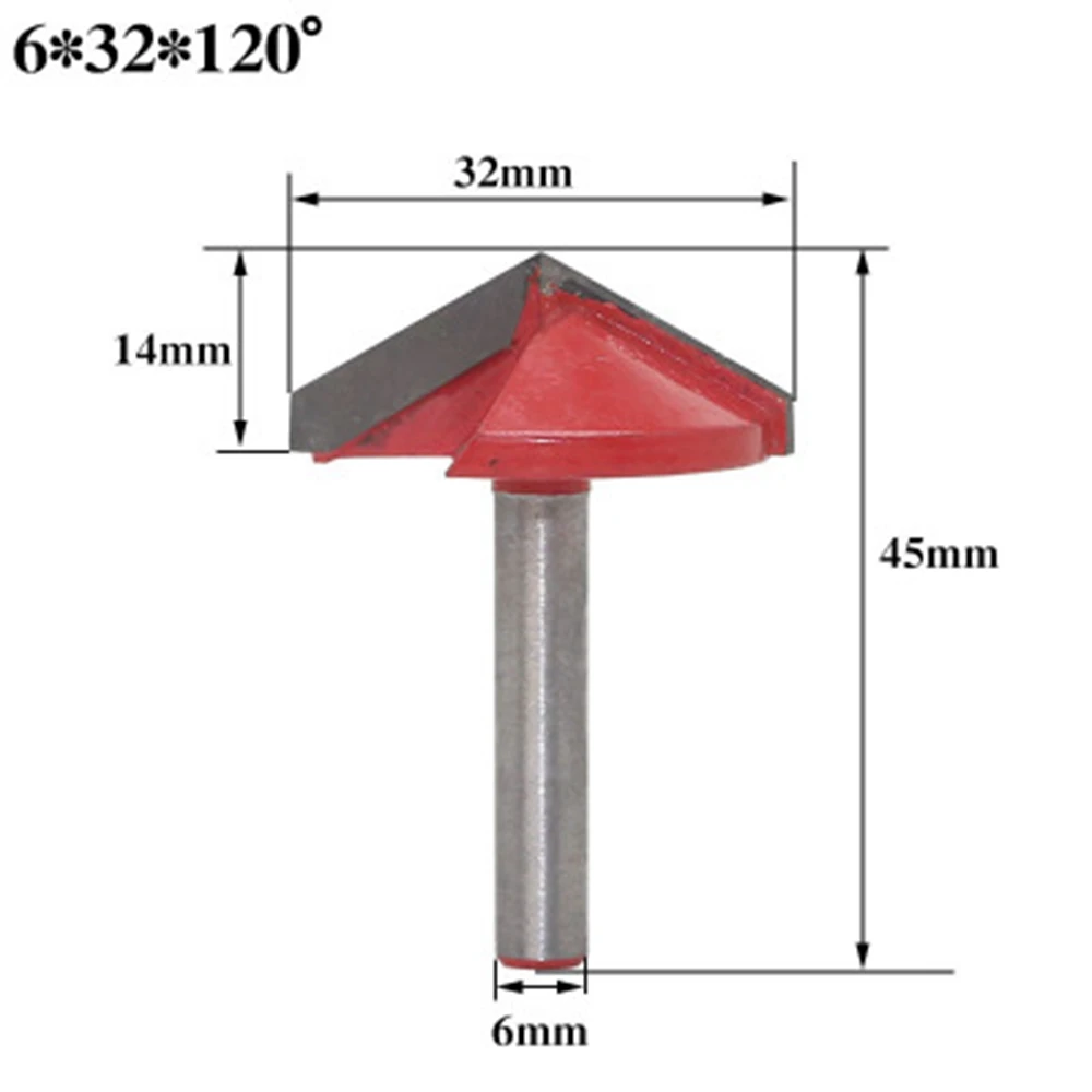 6 мм V Bit-1PCS, твердый карбид cnc Концевая мельница, Вольфрамовая сталь фреза, 3D фрезерные резаки фрезы, 60 90 120 150 градусов - Длина режущей кромки: 32mm 120degrees