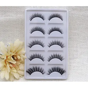 

2018Mix 5 Pairs 3d mink lashes natural false eyelashes thick long black mink eyelashes soft makeup eyelash extension faux lashes