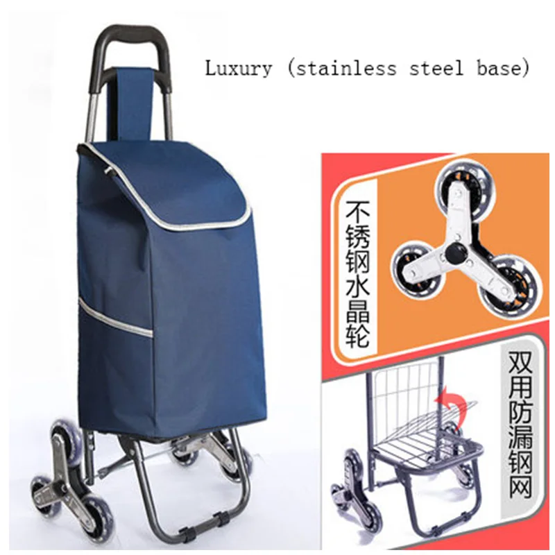 

Three-wheels Stair Woman Shopping Cart ladder shopping basket large-capacity shopping Trolley Portable waterproof shopping bags