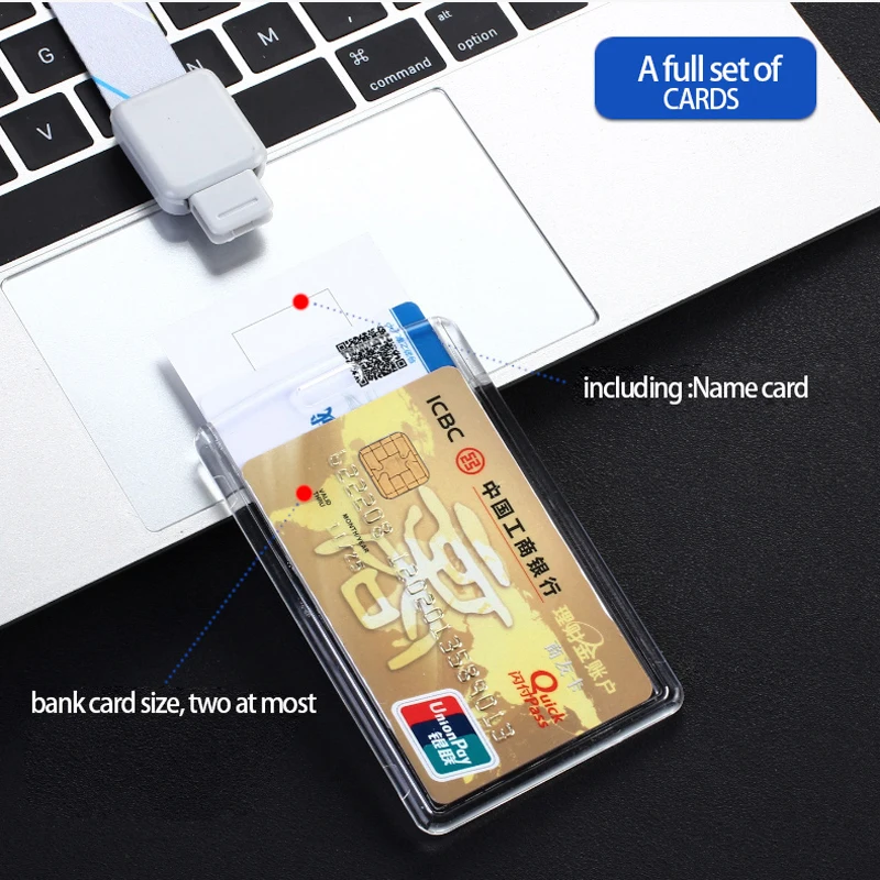 DEZHI Brand New Retractable Custom Lanyard with Full Transparent Business ID IC Card Holder,Vertical Horizontal Available