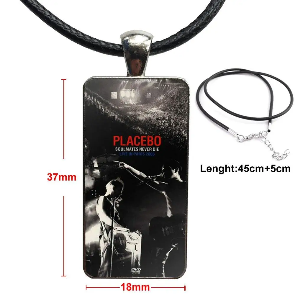 Placebo Rock Band For Women Glass Pendant Necklace Handmade Half Rectangle | Украшения и аксессуары