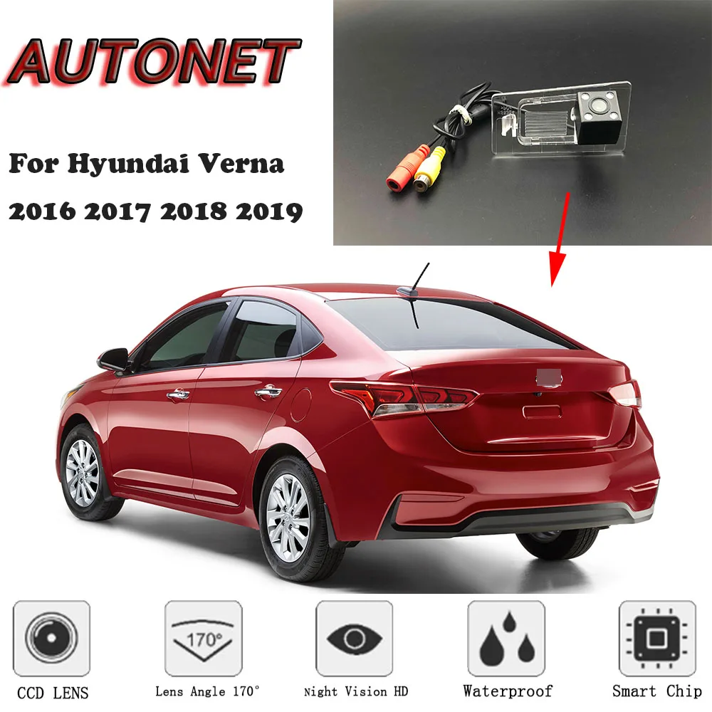 

AUTONET Backup Rear View camera For Hyundai Verna 2016 2017 2018 2019 Night Vision/license plate camera/parking Camera