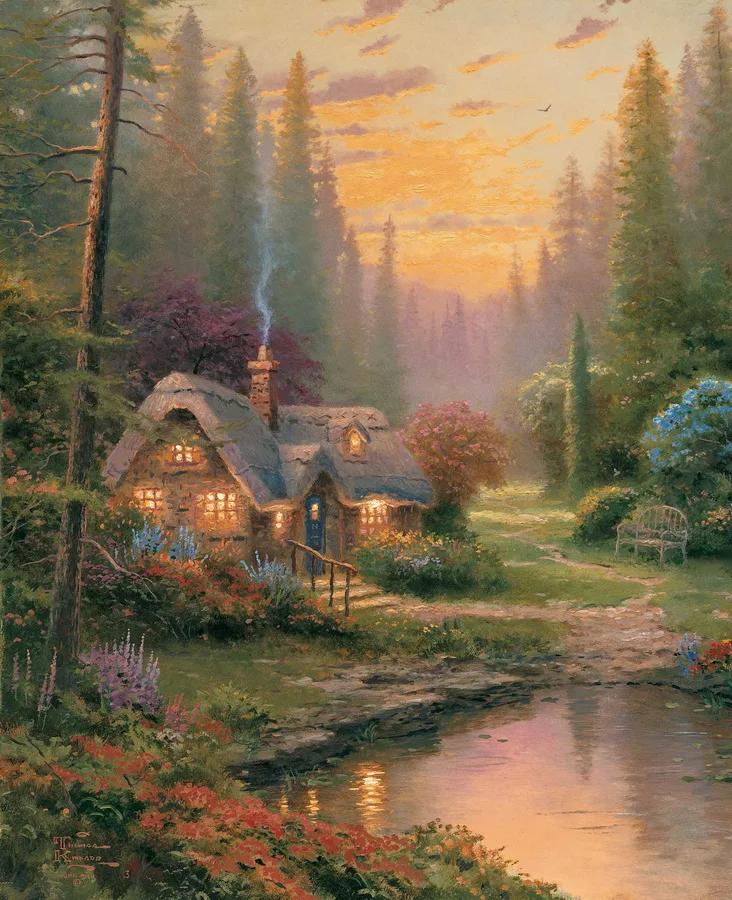 Thomas Kinkade изящное искусство Meadowood коттедж украшение для дома художественное на