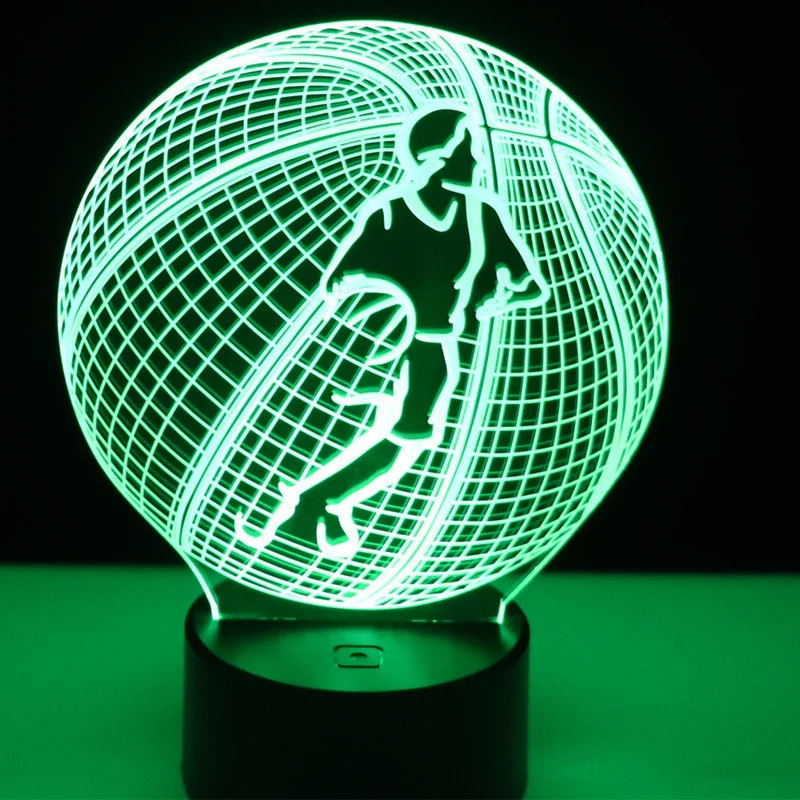 3d Led Night Light Play Basketball With 7 Colors Light For Home
