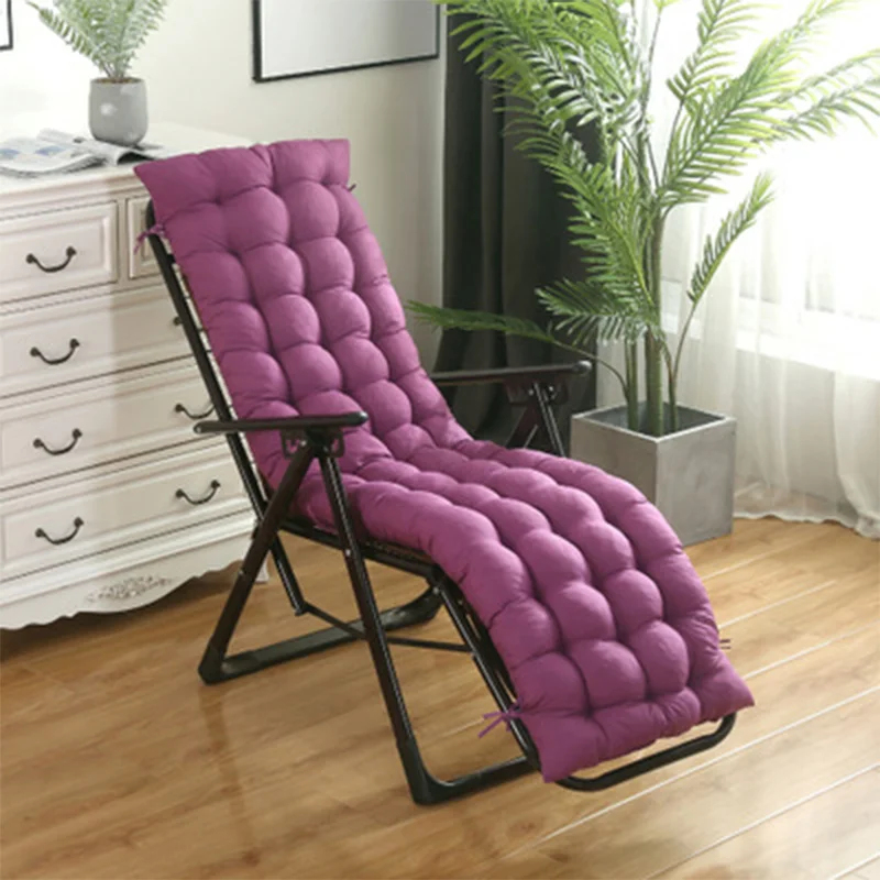 Твердый Мягкий сад шезлонг кресло-Релакс с подушкой для сиденья утолщенная Складная кресло-качалка Подушка длинное кресло диване подушки на сиденья - Цвет: purple L