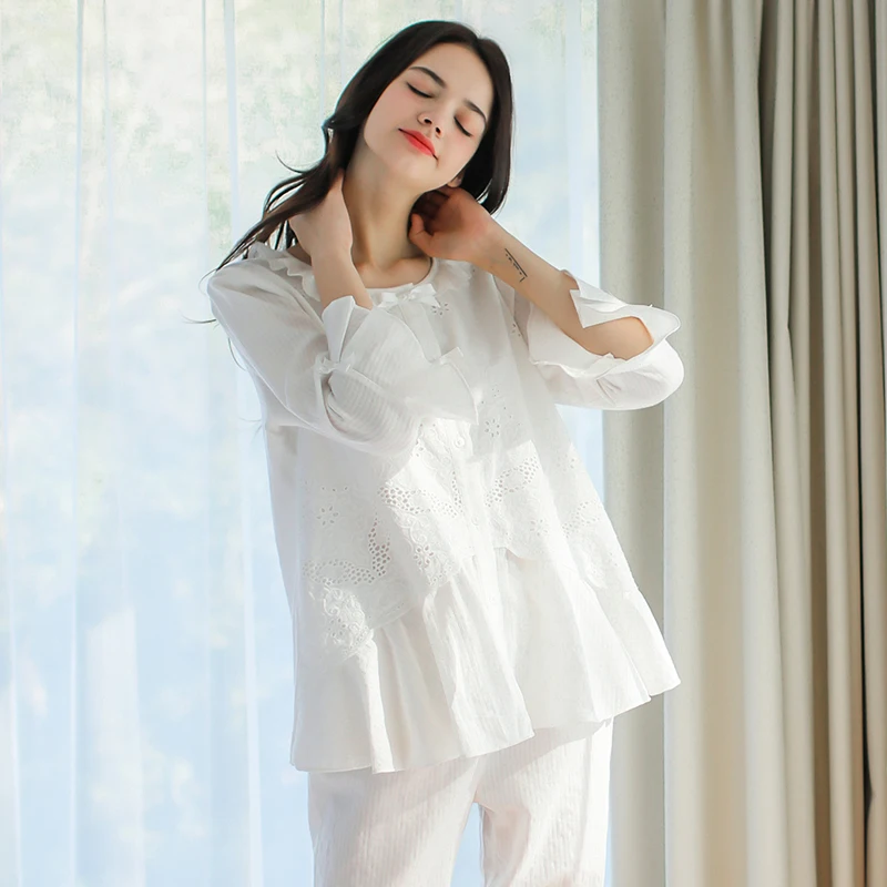 Buy Women Pajamas Cotton Pajamas Suit Vintage Royal