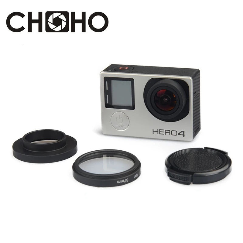 Gopro Uv Lens Filter 37mm Alloy Adapter Ring Lens Cap Lente Protector Filtro For Gopro Hero 3 3 4 Accessories Set Filtros Camera Filters Aliexpress