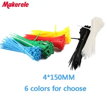 4*150mm Colorful velcro nylon cable ties cable wire tie Self-Locking plastic tie zip ties 100PCS/Bag and 6 colors for choose velcro tying band cable ties medium slate blue 5 pcs
