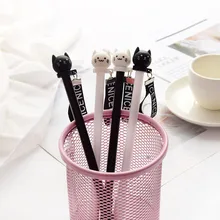 1 шт. Черный Белый Кот Шариковая ручка для школы канцелярские принадлежности Школьные принадлежности милые кавайные милые красивые цвета офисные черные 0,5 мм